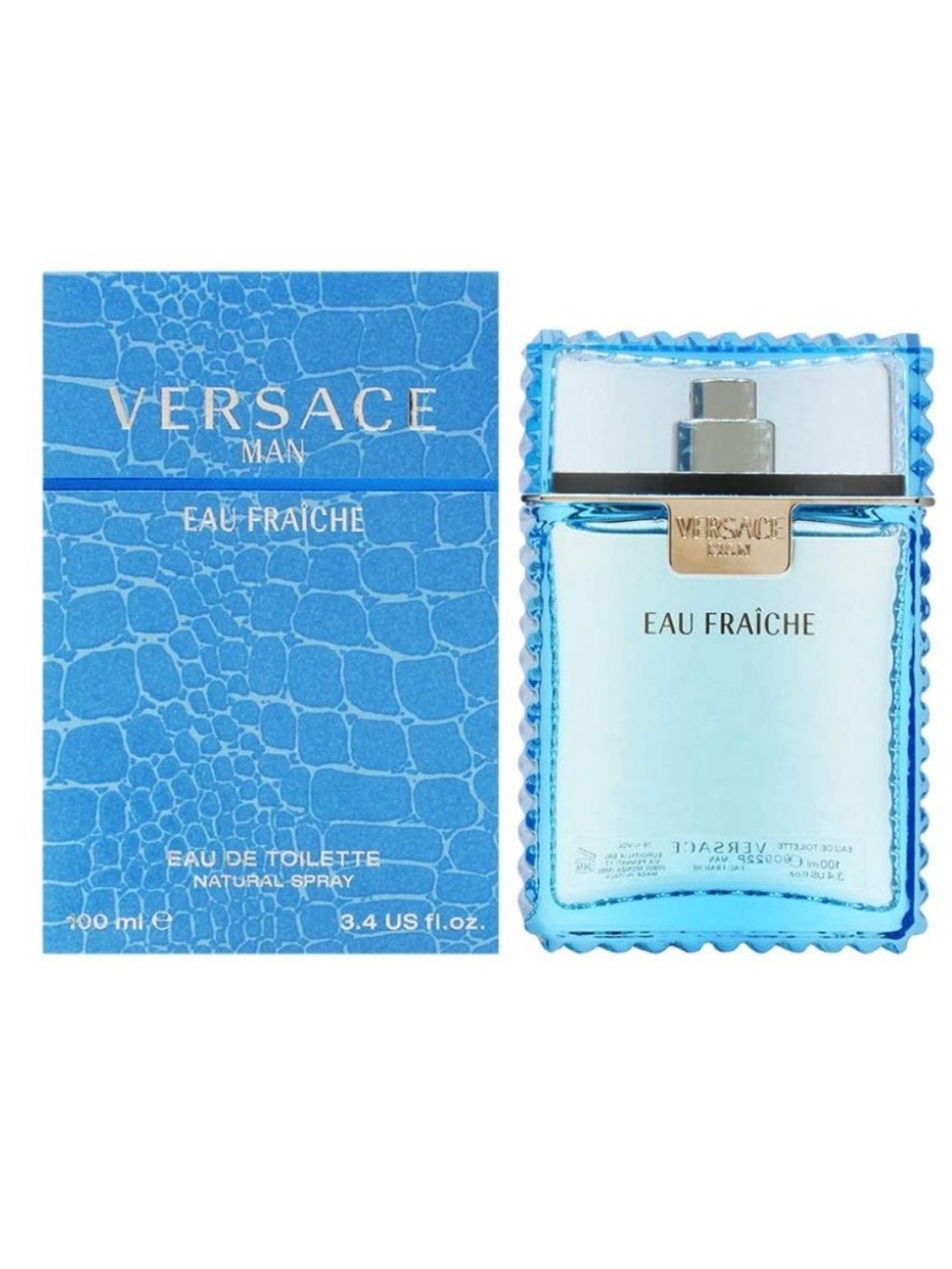 Versace Man Eau Fraîche Eau De Toilette, 3.4 oz, New In Box, EDP